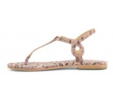 Thong suede sandal with python printing F08171824-0271 Vendita Online